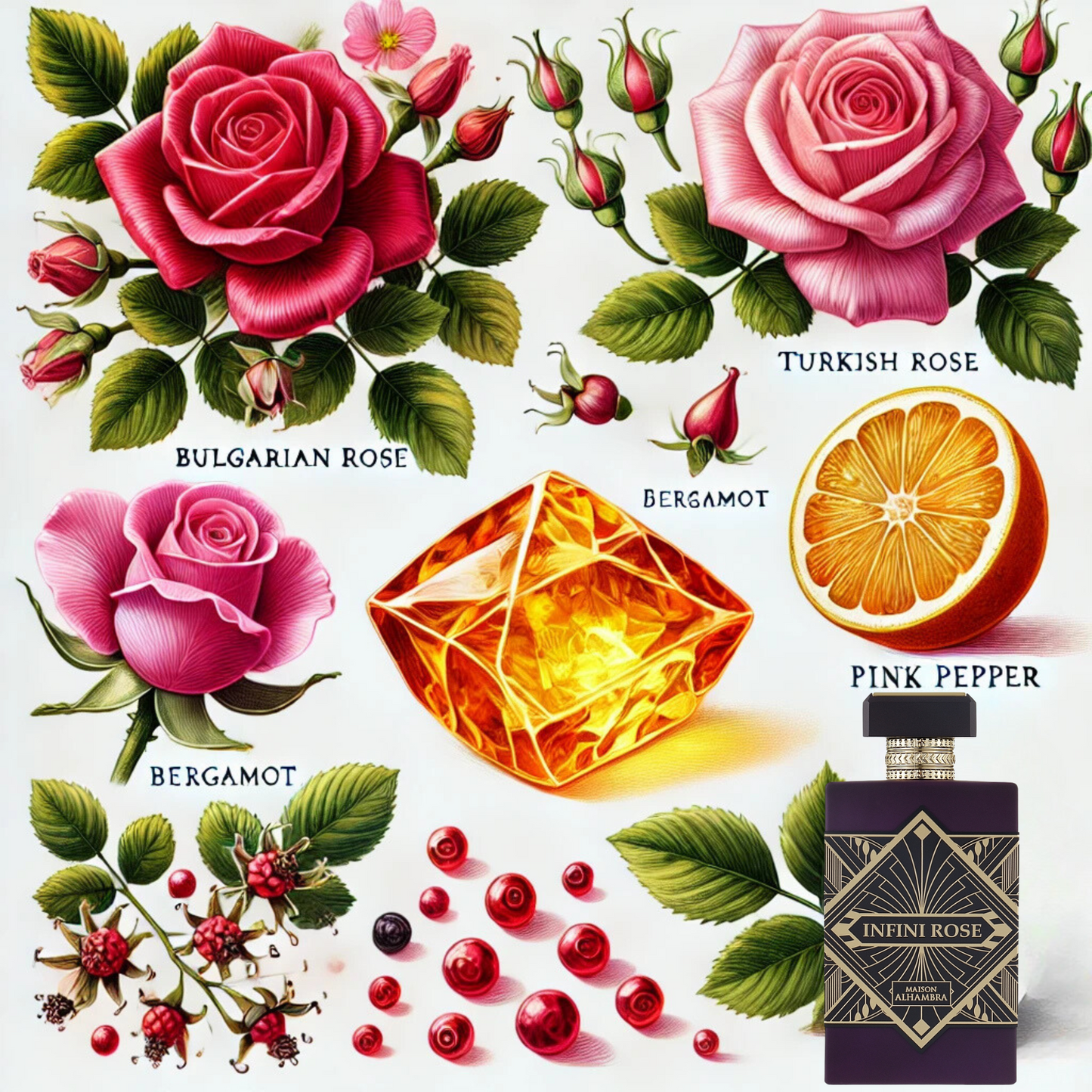 Infini Rose Eau de Parfum pour Femme by Maison Alhambra