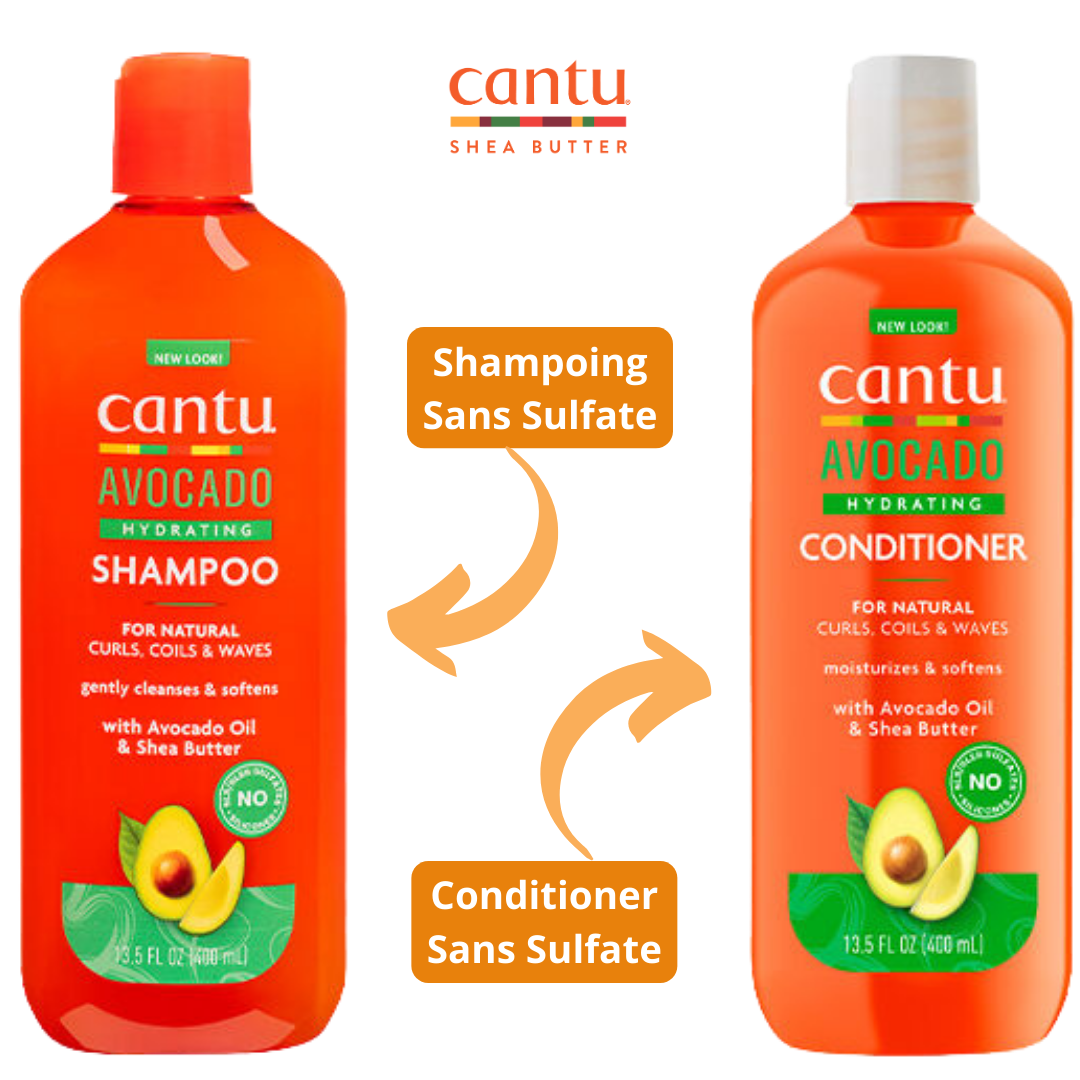 Cantu Avocado Hydrating Shampoo et Conditioner sans sulfates